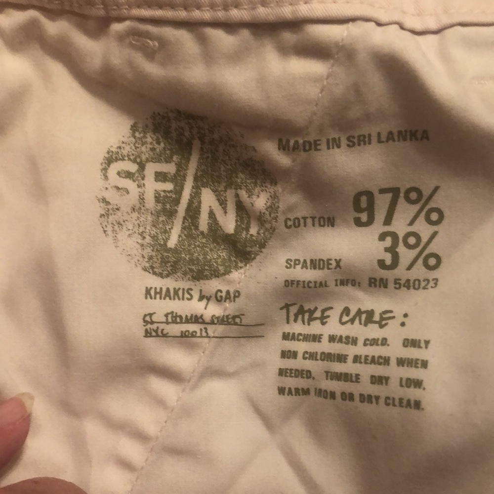 Gap Khakis sz 0 broken in straight cotton spandex light pink tinted khakis - Picture 6 of 6